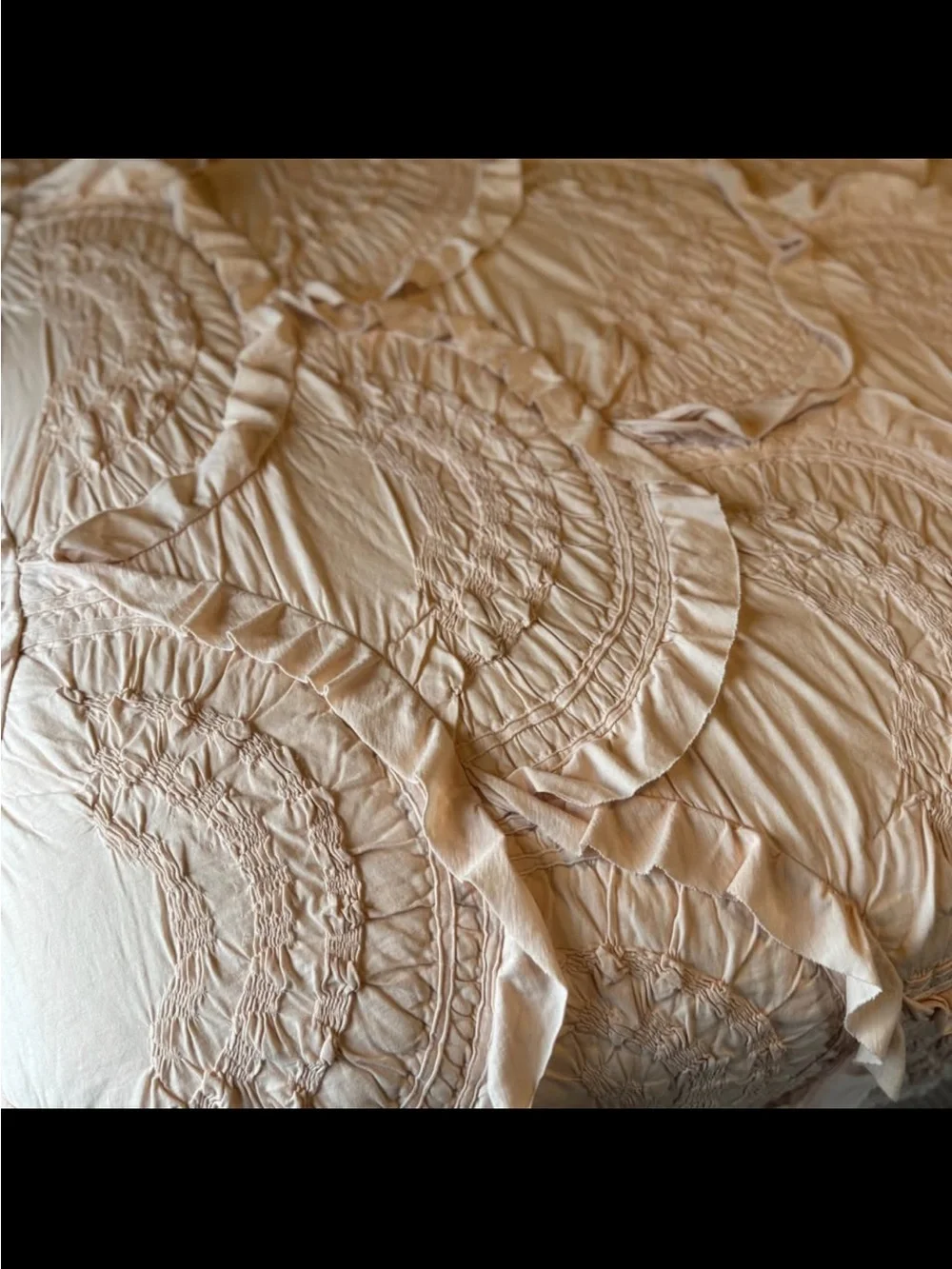 Anthropologie Pale Pink/Peach Rivulets Queen Comforter